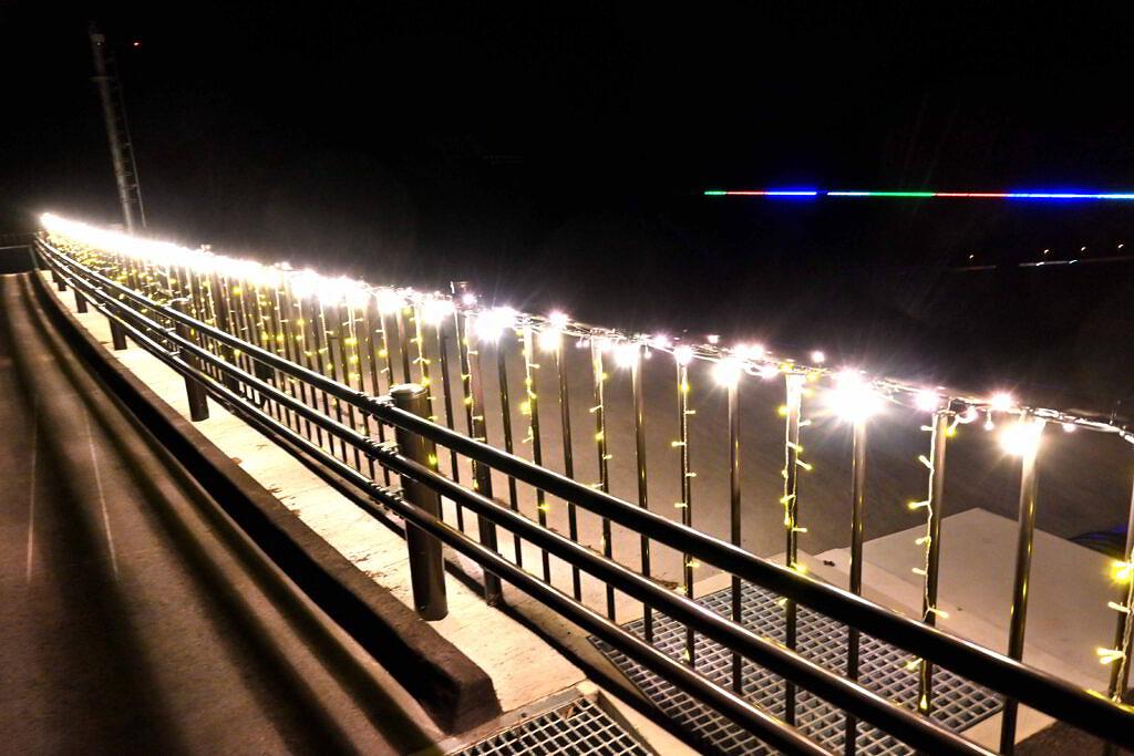 【南阿蘇村立野】新阿蘇大橋のライトアップ！『復興への光の架け橋』